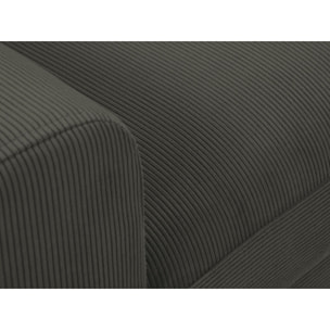 Canapé d'angle droit convertible avec coffre de rangement "Kyoto" 4 places en velours côtelé noir