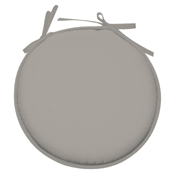 Galette de chaise ronde unie aux multiples couleurs - Lin