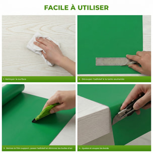 Rouleau adhésif décoratif Vinyle au Mètre - Vert cactus - Sticker Lavable Imperméable Mur Cuisine Meubles