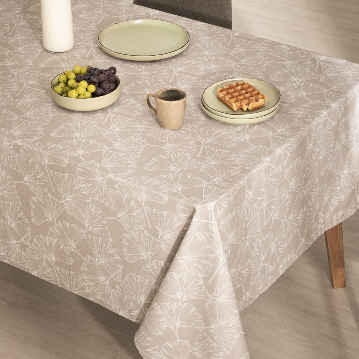 Nappe en 100% coton antitâche Davos NATURALE