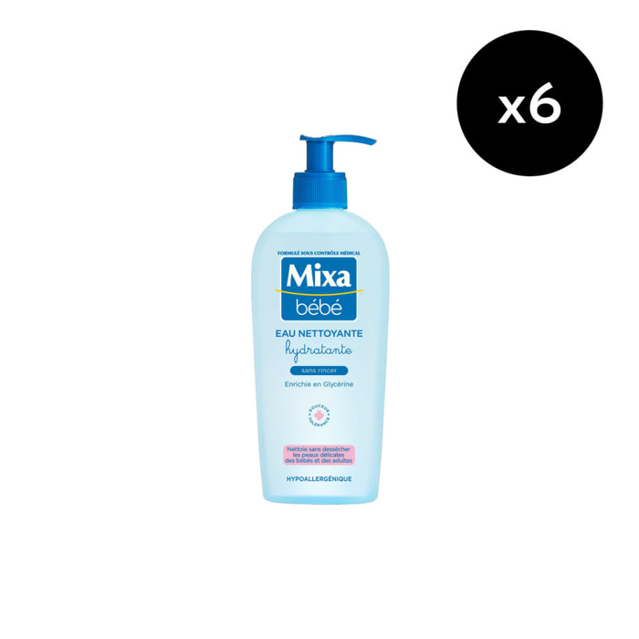 Lot de 6 - Mixa Bébé Eau nettoyante Hydratante 250ml