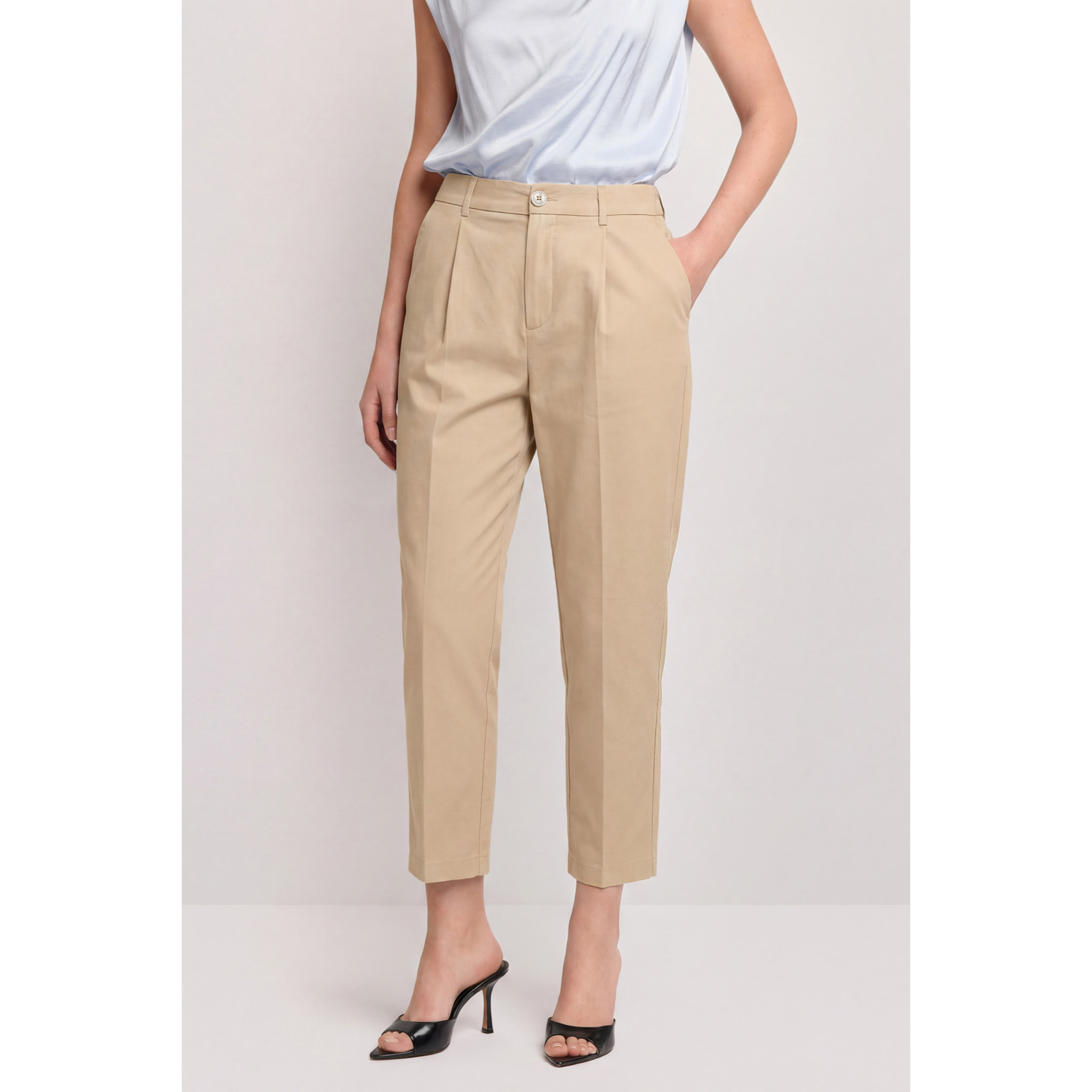 Kocca - Pantaloni con risvolto Donna, Tinta unita