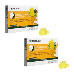Pranarom - Pack Duo de Pastilles Miel & Citron pour le Confort de la Gorge - 24 pastilles