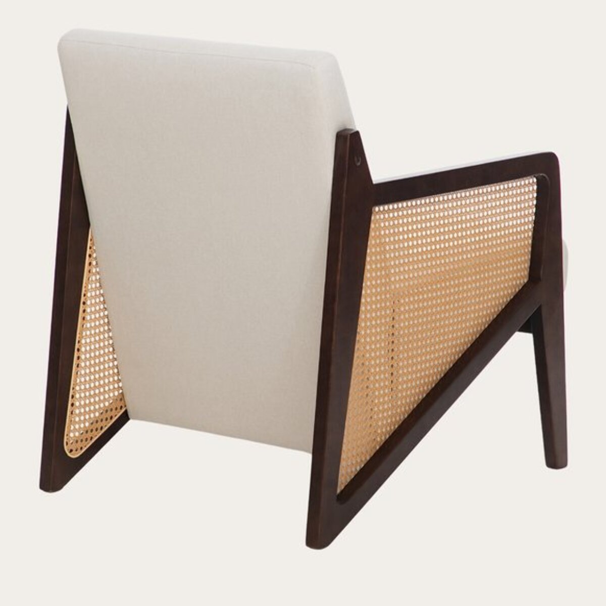 Fauteuil Zelva -bois massif dhévéa et revêtement-couleur noyer 64 x 84 x 80 cm