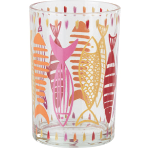 J-Line Photophore Poisson - verre - rose/orange - large
