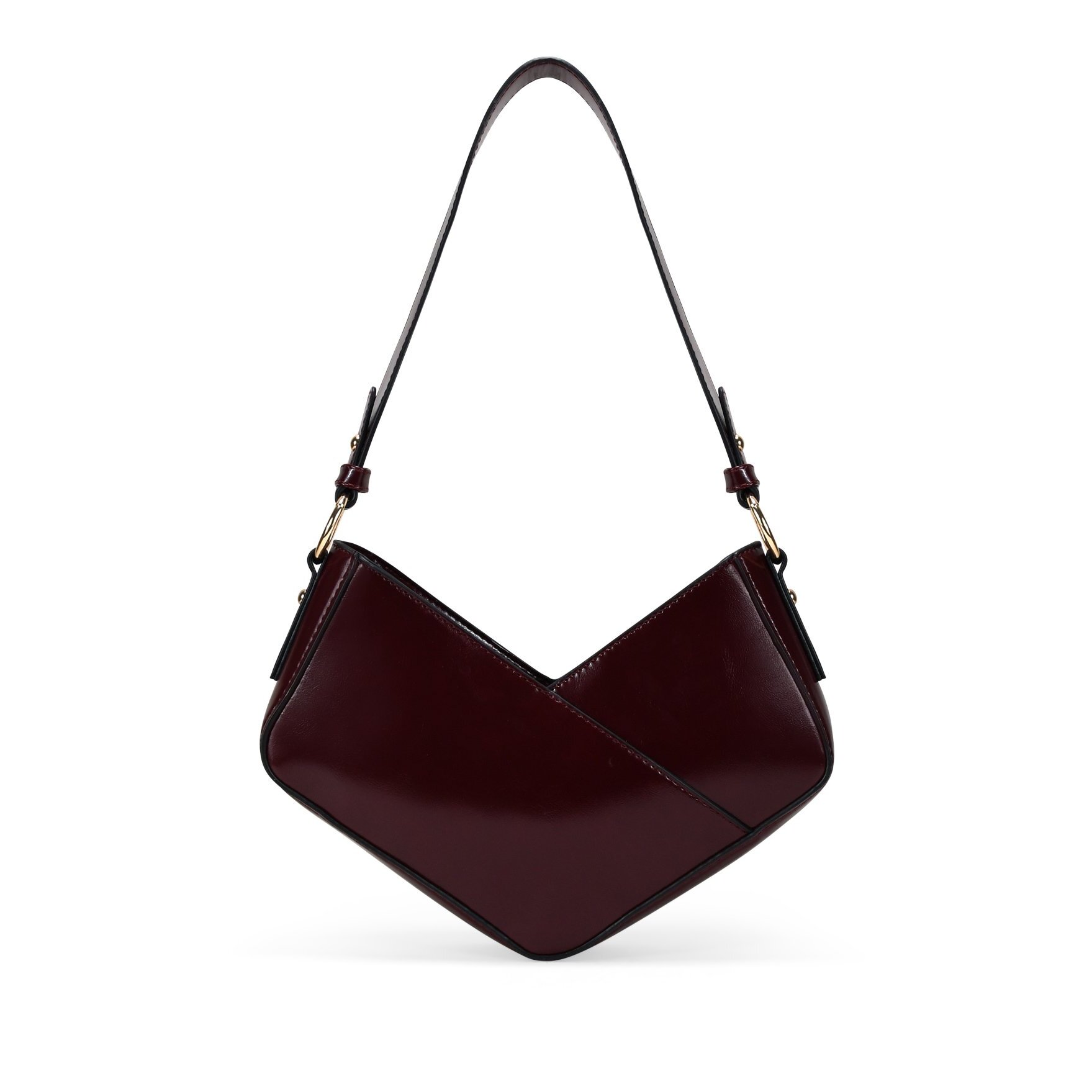 Bolso pequeño de hombro burdeos brillante