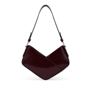 Bolso pequeño de hombro burdeos brillante