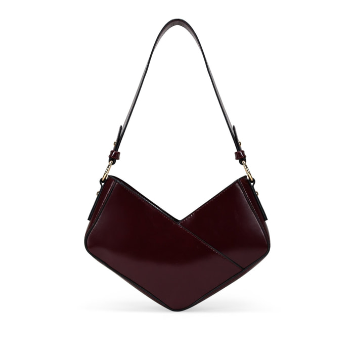 Bolso pequeño de hombro burdeos brillante