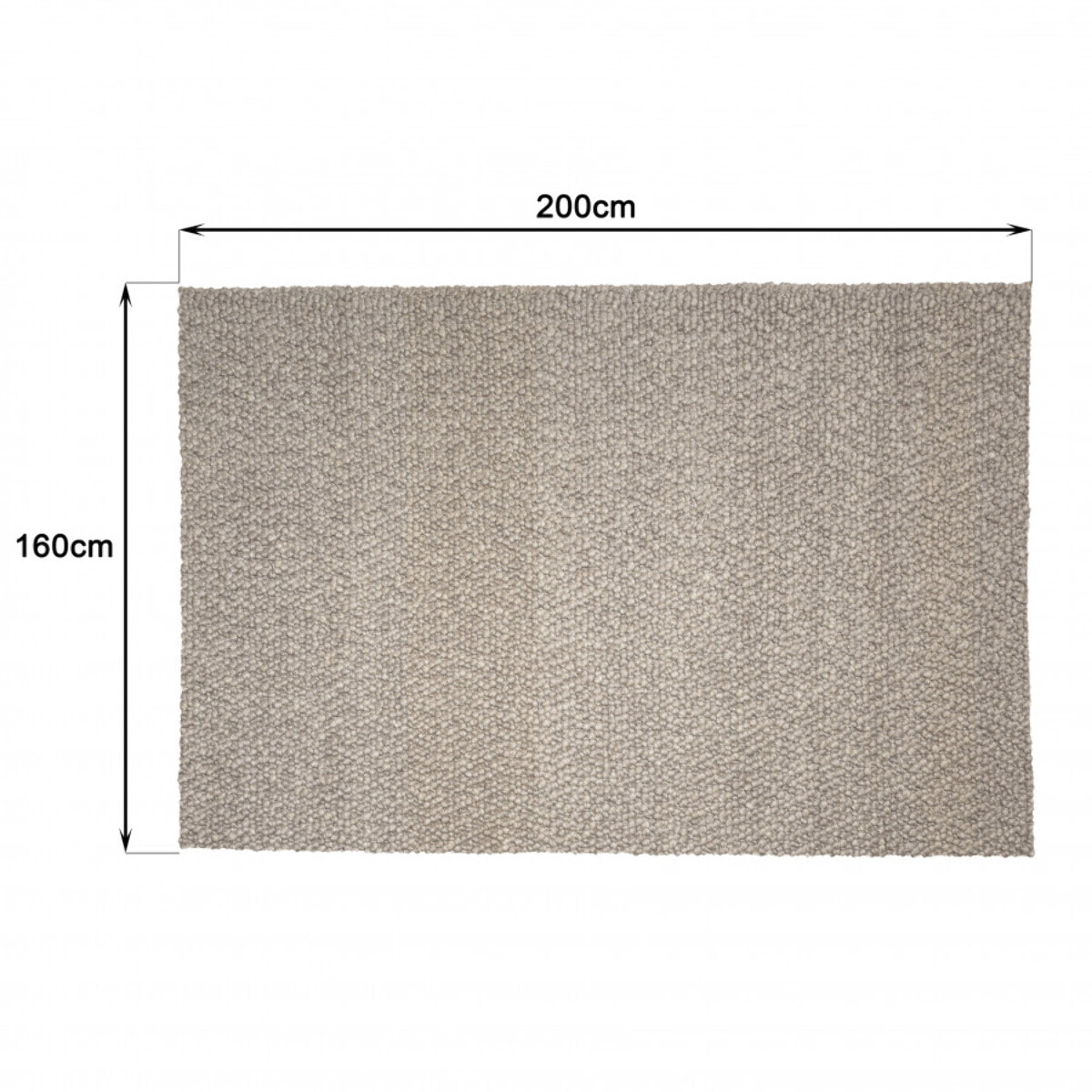 QUENTIN - Tapis rectangulaire 160x230cm en laine bouclée taupe