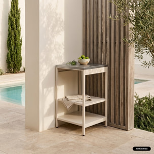 Module d'angle de cuisine extérieure acier 2 étagères L49cm NAXOS