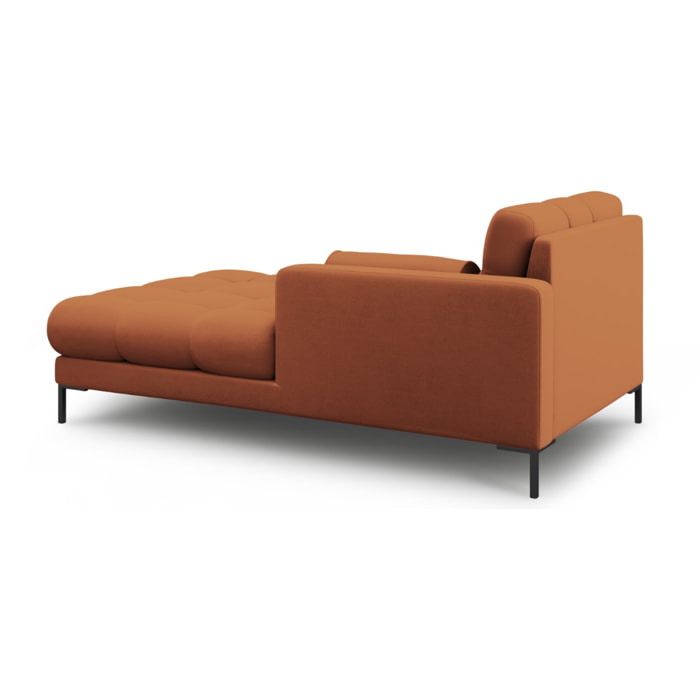 Méridienne droite "Bali" en tissu structurel brique