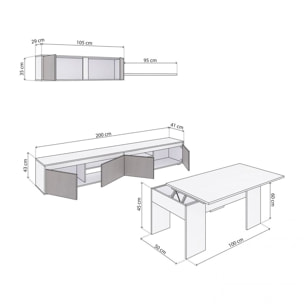 Pack salón con mesa de centro Arlet Plus V2 Blanco Artik (Blanco Mate) - Óxido