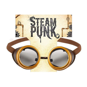 Accessorio Travestimento Carnevale Occhiali Oro Retro Punk Steampunk Unisex