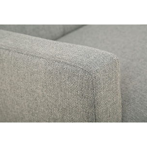 Canapé scandinave 2 places en tissu gris et bois clair MOON