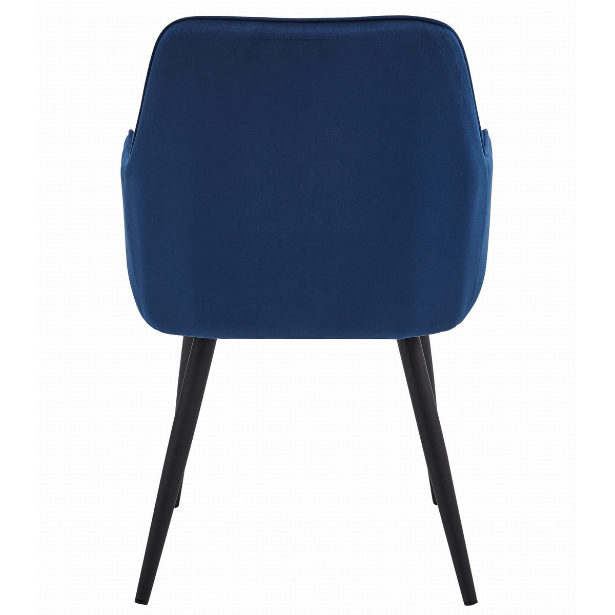 Sedia Nana in velluto blu notte con gambe nere