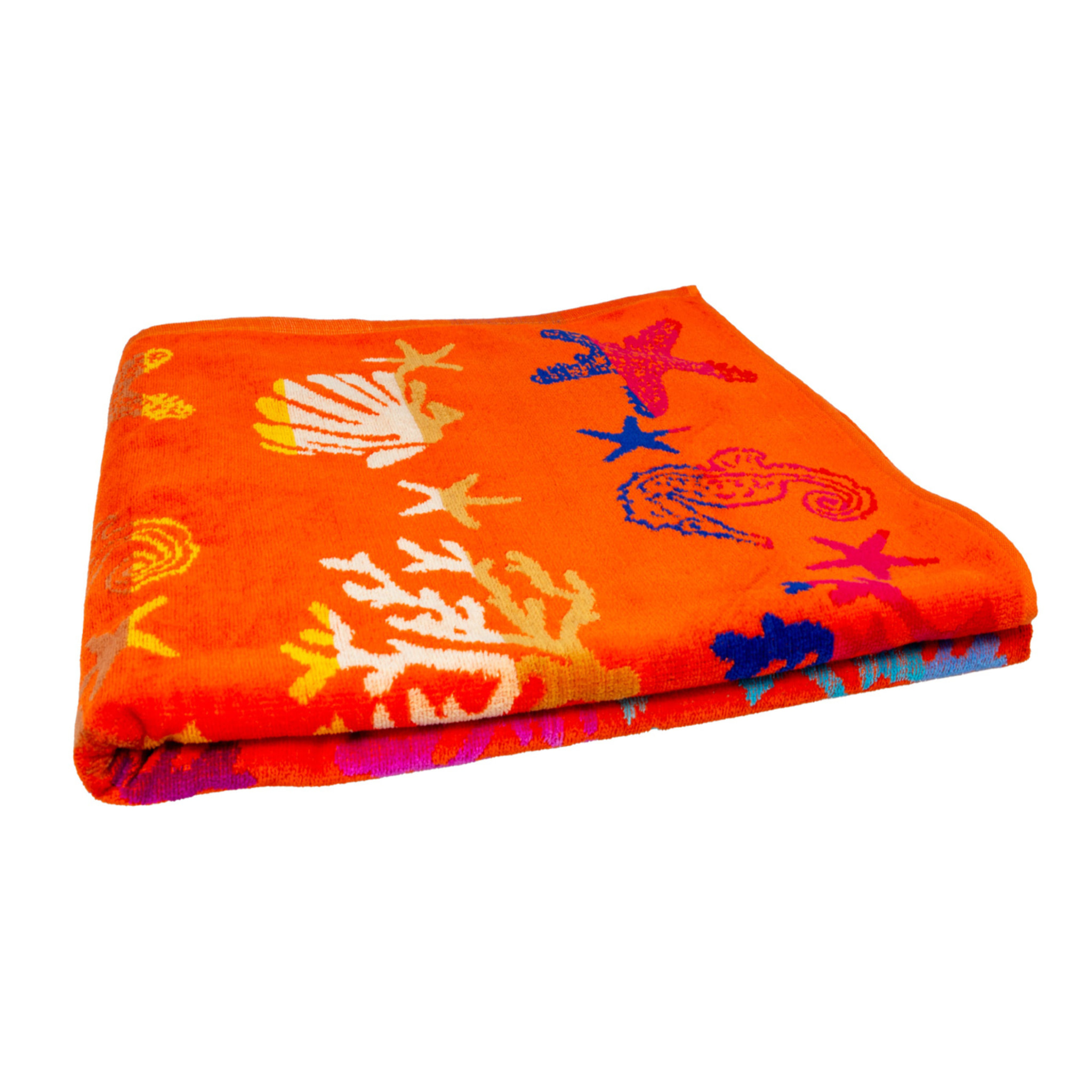 Telo Mare Spugna Jacquard Spiaggia Disegno Fantasy Sea