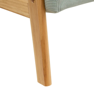 Fauteuil enfant Basile vert céladon en velours côtelé