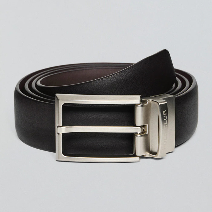 Cintura classica reversibile Tyler marrone e blu con dettagli Polo Club