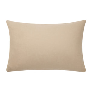 Taie d'oreiller unie en flanelle de coton chambray, FRISSON, Beige Sésame