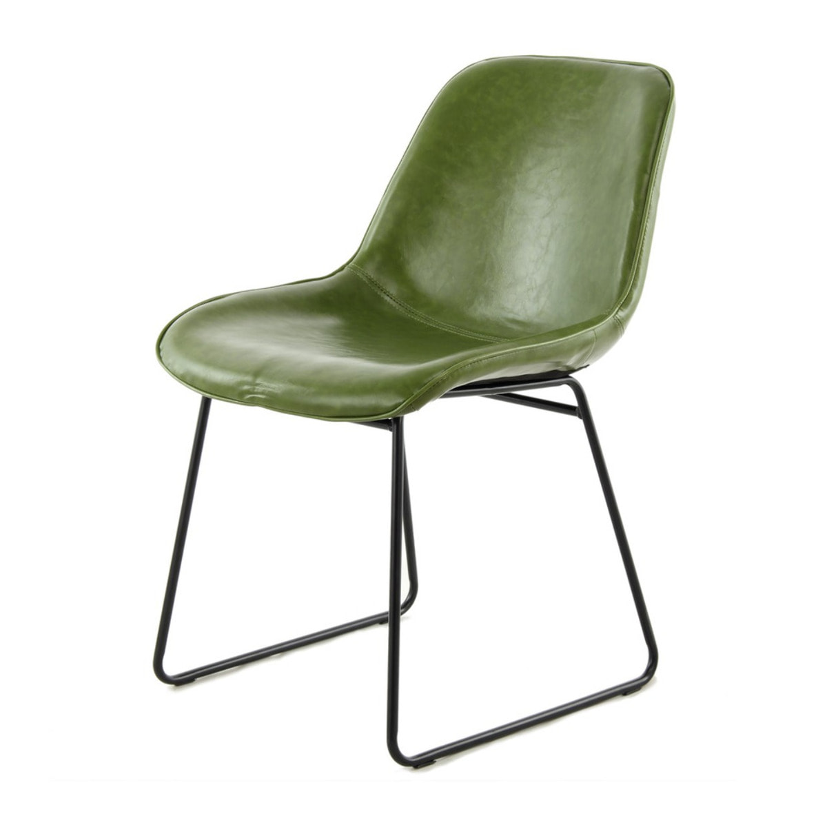 Set di 2 sedie Cora in ecopelle verde petrolio