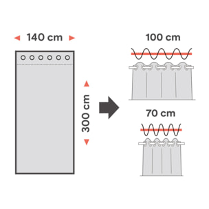 Rideau LINUM XXL à illets Lin 140X300