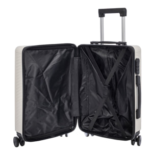 Juego de 3 maletas Trolley, en material ligero ABS de alta resistencia. Cerradura numérica y 4 ruedas dobles extraíbles y giratorias 360°.