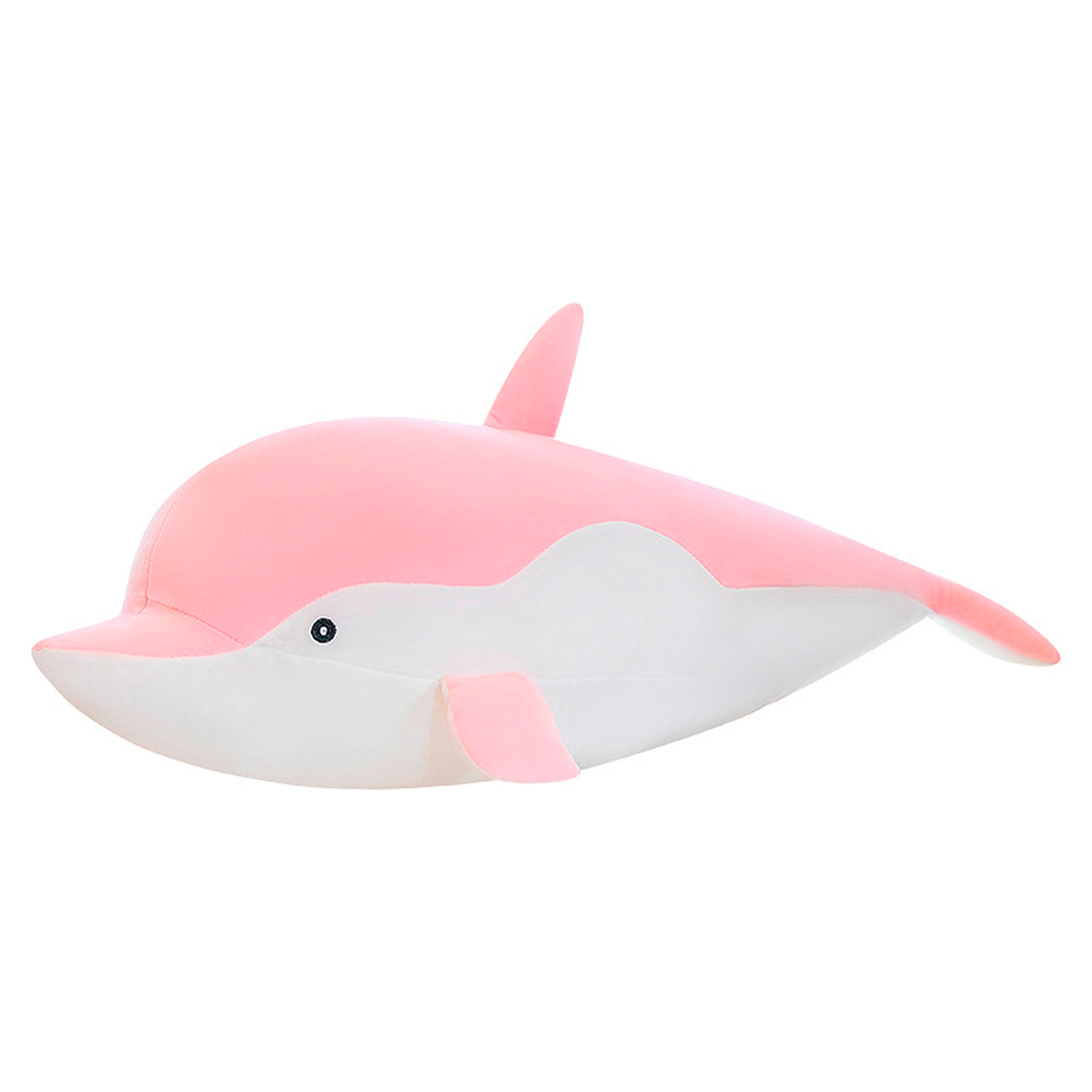 Cuscino extra-morbido e soffice design delfino rosa. 44 cm.