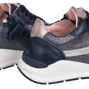 Sneaker de piel con cremallera lateral