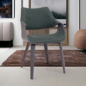 Austria - Poltroncina Sedia Imbottita 51x82x43 cm in legno Plywood e Tessuto Verde Salvia