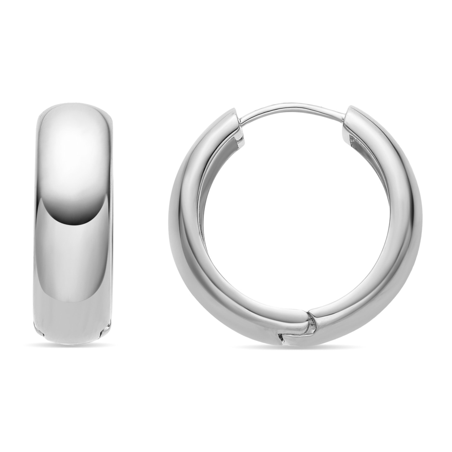 Pendientes de 22mm de diámetro acabados en rodio