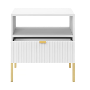 Table de chevet en bois "Tunis" - Blanche