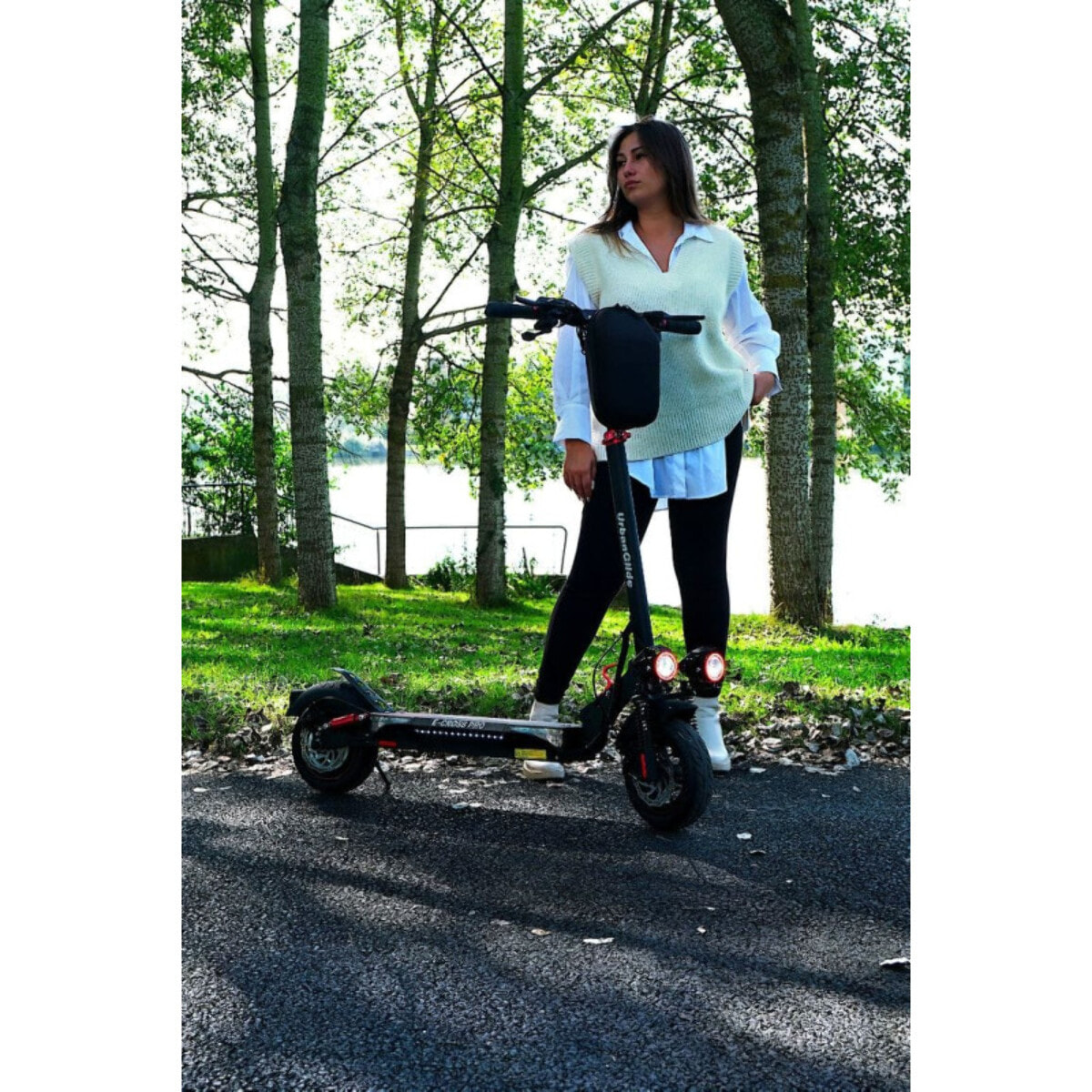 URBANGLIDE eCross Pro  – Trottinette Électrique – 50 km d'Autonomie – Tout-Terrain 10" – Suspensions Avant/Arriè