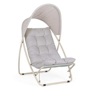 Poltrona lounge DEIA in acciaio beige e textilene tortora