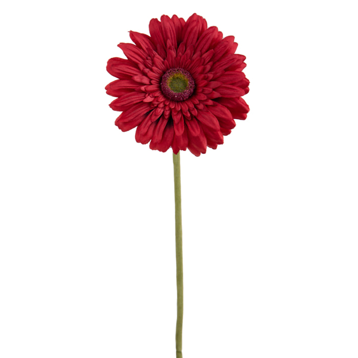 Fiore Di Gerbera Singolo. Altezza 62 Cm - Pezzi 12 - 12X62X12cm - Colore: Rosso - Bianchi Dino - Fiori Artificiali