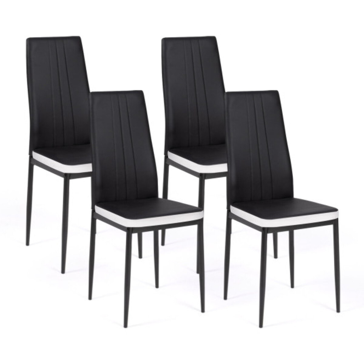 Chaises Jodie - Noir - Blanc