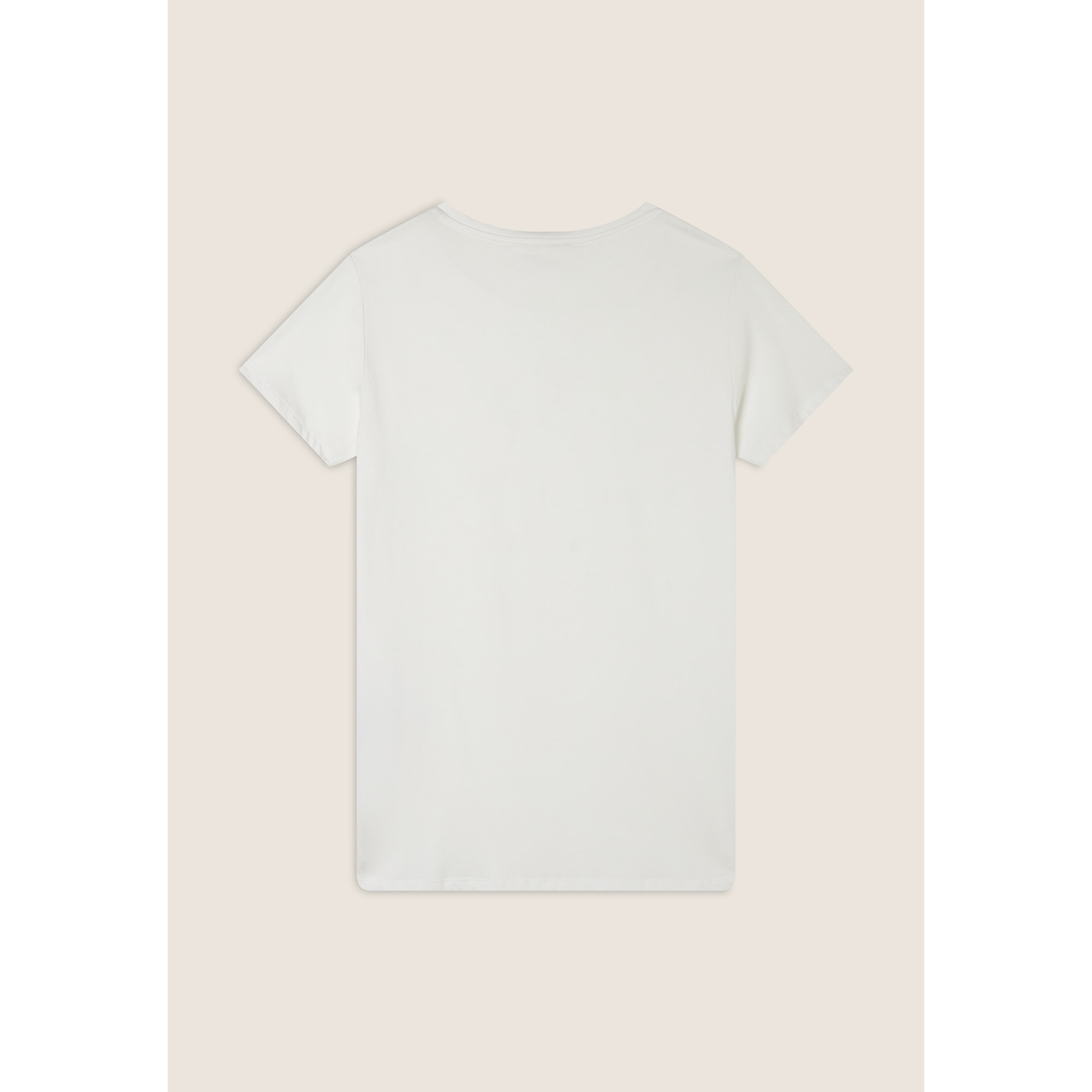 T-Shirt in jersey modal con Strass e Taglio Arrotondato