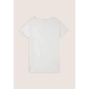 T-Shirt in jersey modal con Strass e Taglio Arrotondato