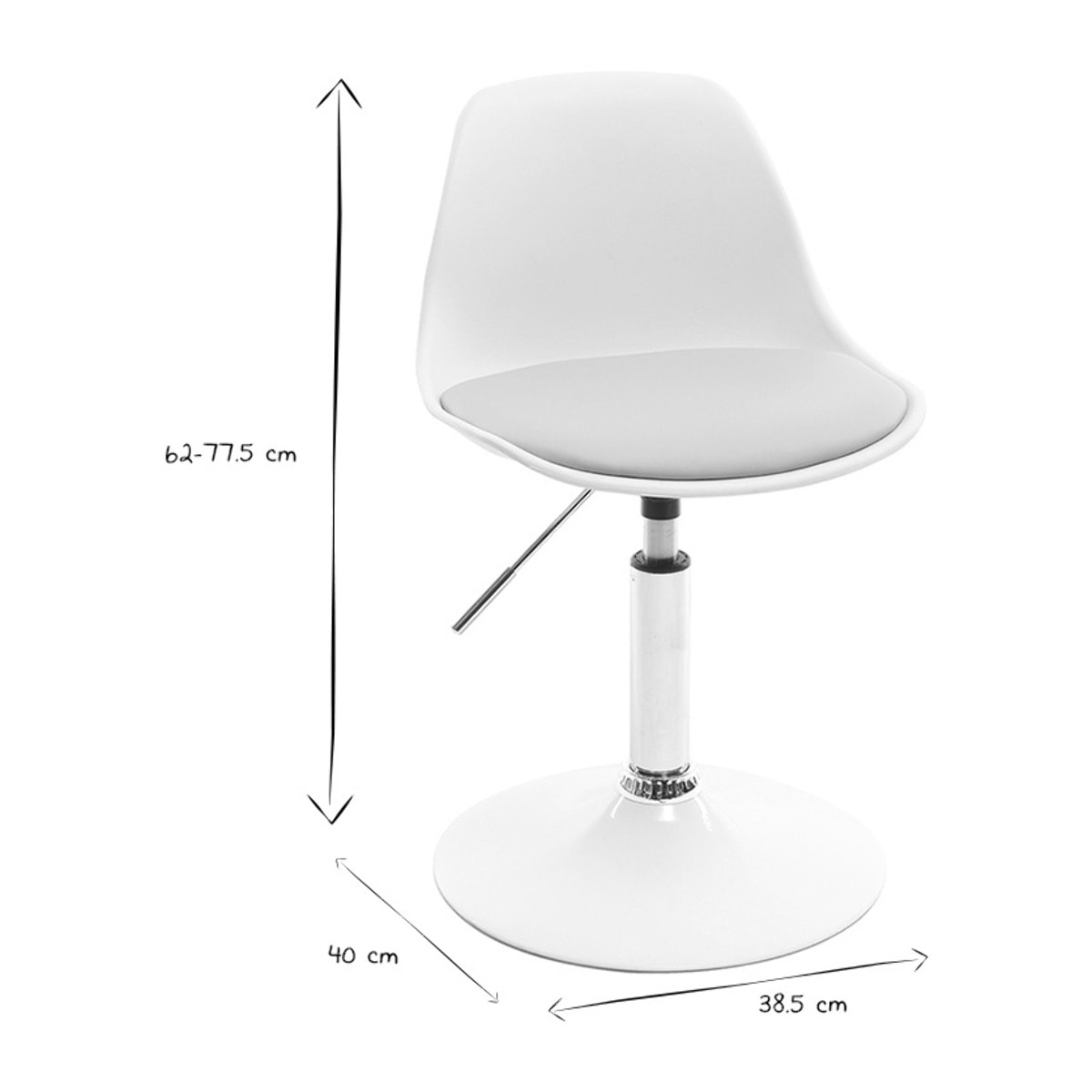 Chaise de bureau design enfant rose STEEVY