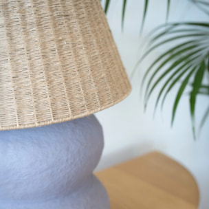 Lampe en jute et papier mauve - Ida