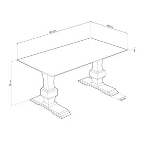 Mesa de comedor Palace Cristal - Roble