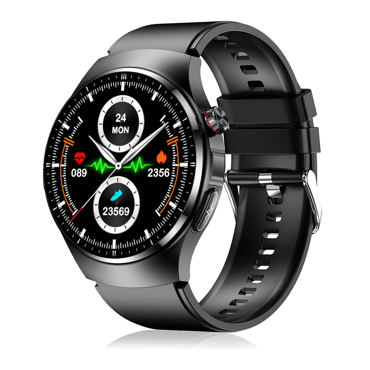 Smartwatch TK25. ECG, glicemia, acido urico e lipidi, BMI, grasso corporeo, temperatura, O2 e tensione.
