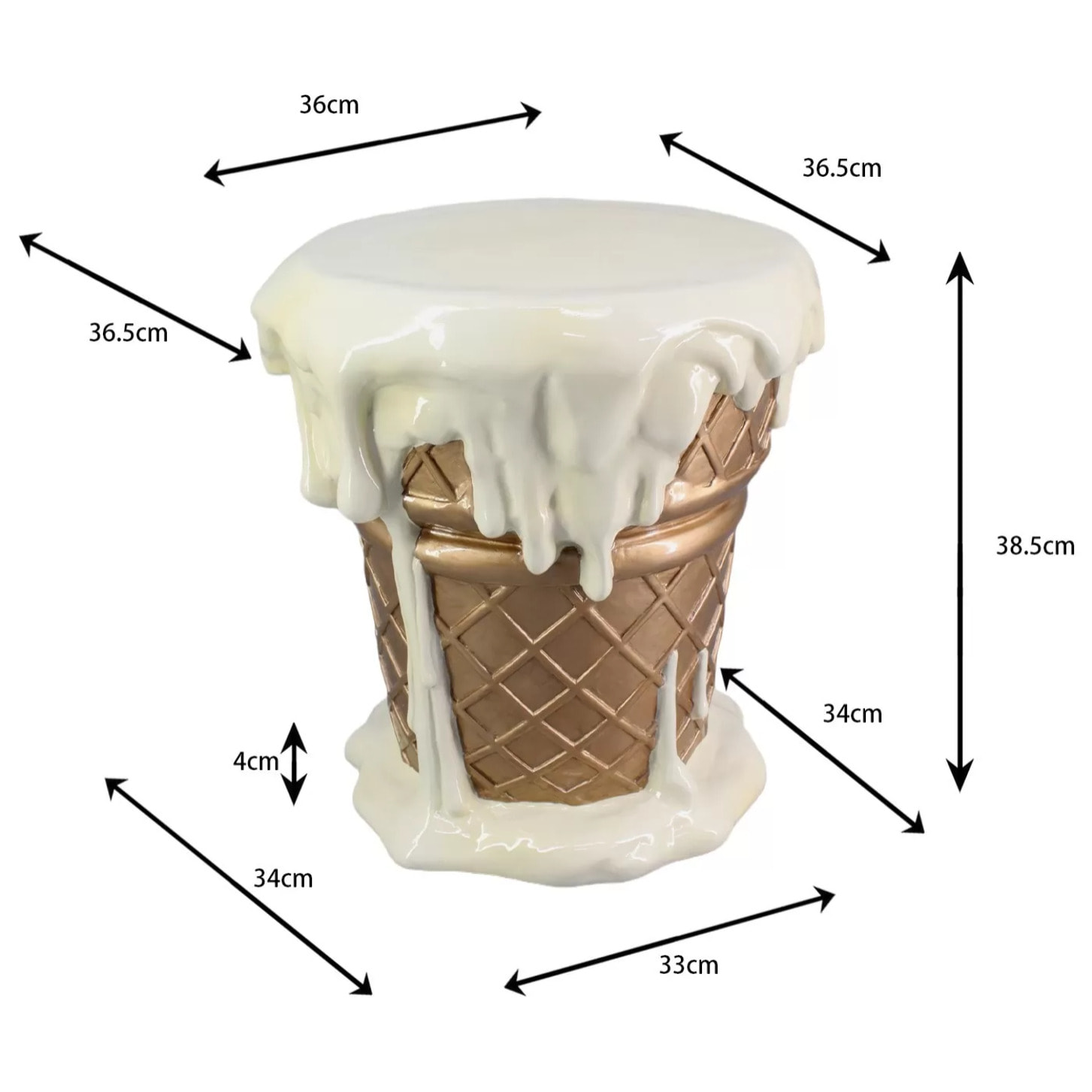 Tabouret glace 38cm vanille Kare Design