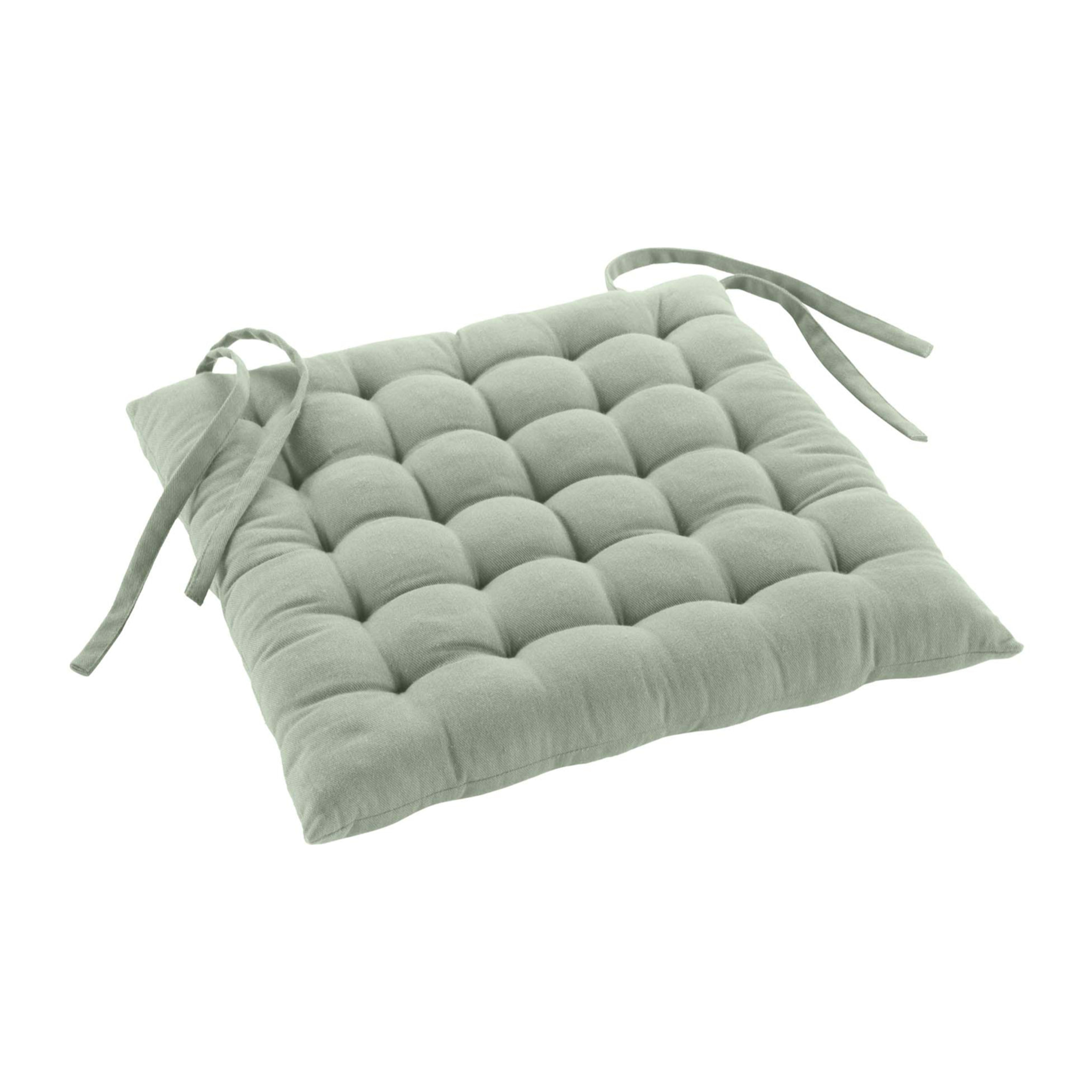 Assise matelassée en coton et polyester recyclé - Sauge