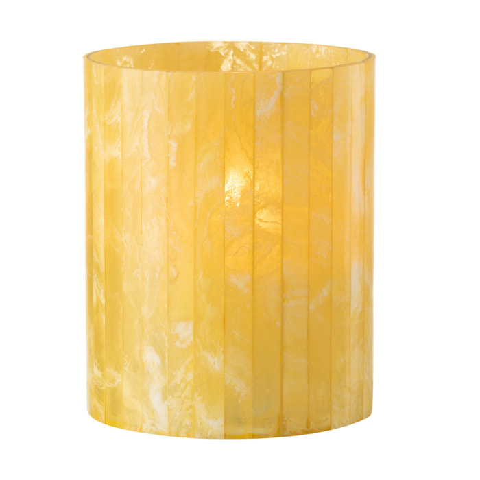 J-Line bougeoir Lignes - verre - jaune - large