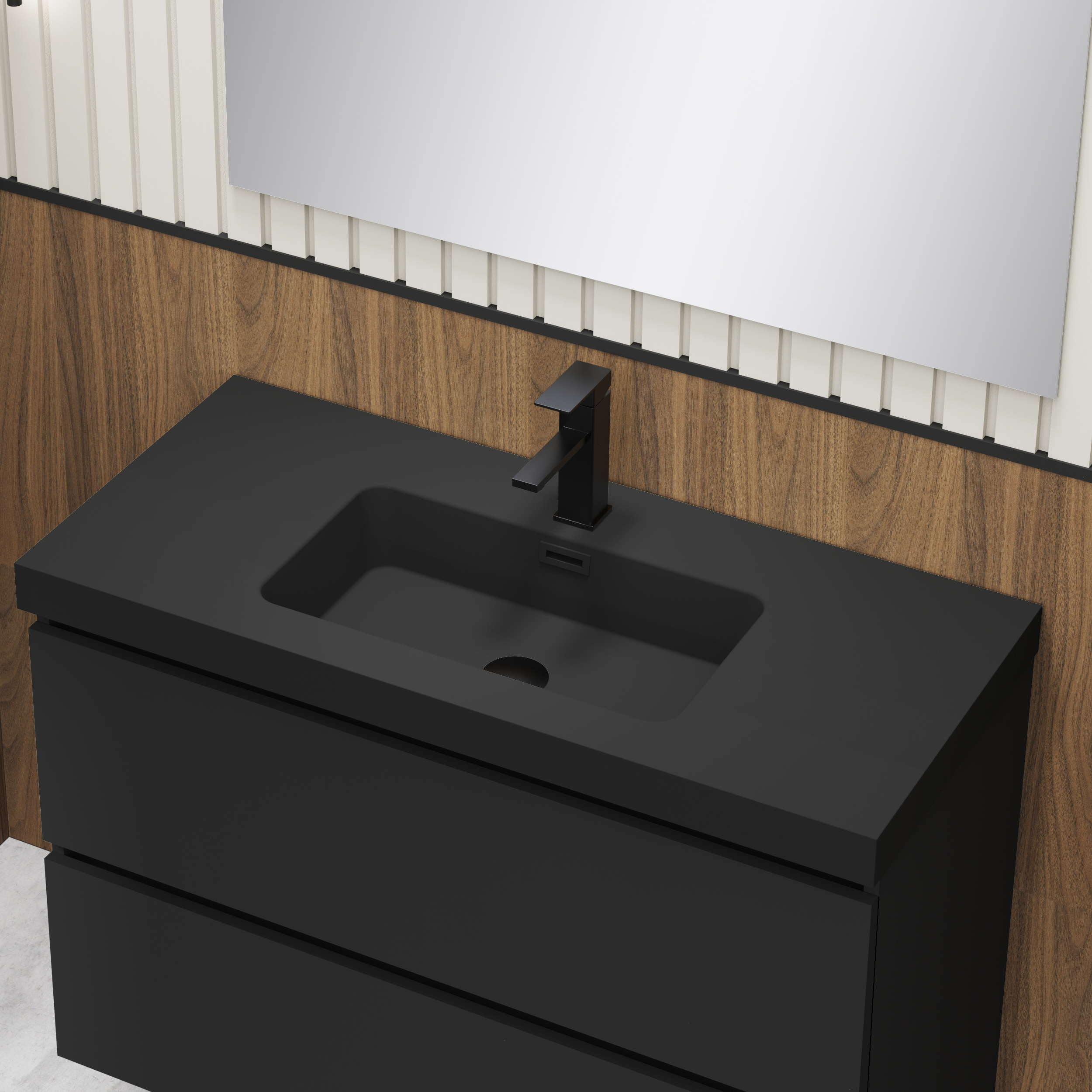 Conjunto de baño TURIN, Alday, 100 cm, Negro