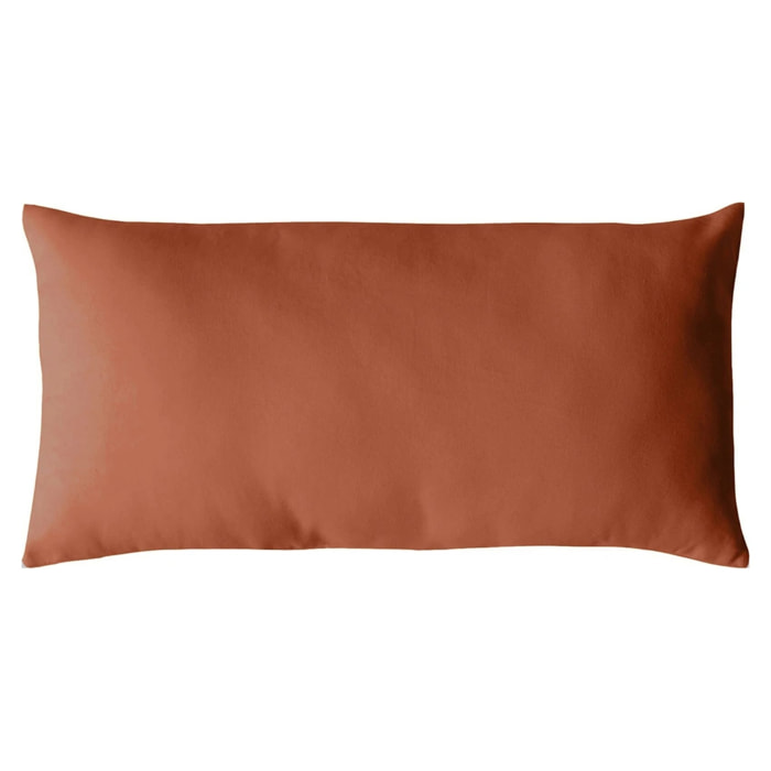 Coussin non déhoussable en coton uni - Brique
