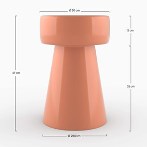Table d'appoint ronde en métal orange D30 cm - Athéna