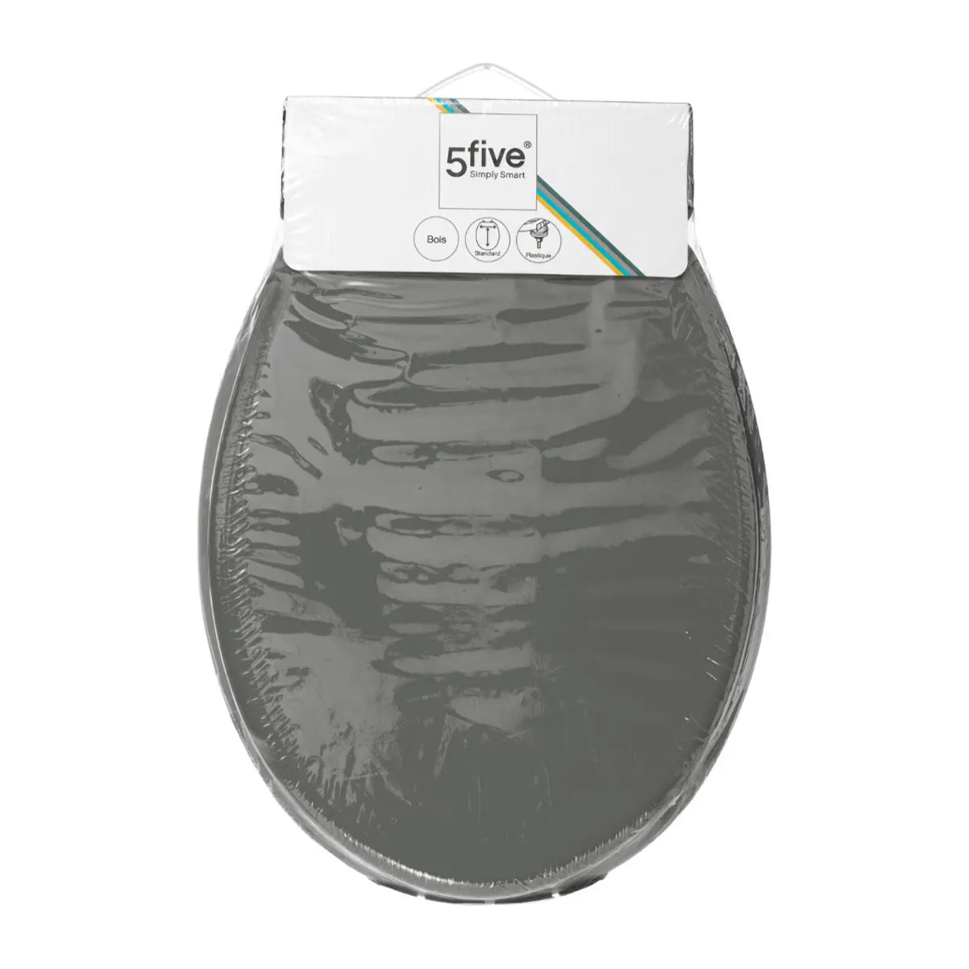 Abattant WC "Colorama" gris en bois laqué