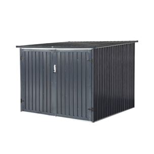 Abri à vélo. rangement 4 vélos. gris en acier galvanisé. L 203 x P 198 x H 157 cm