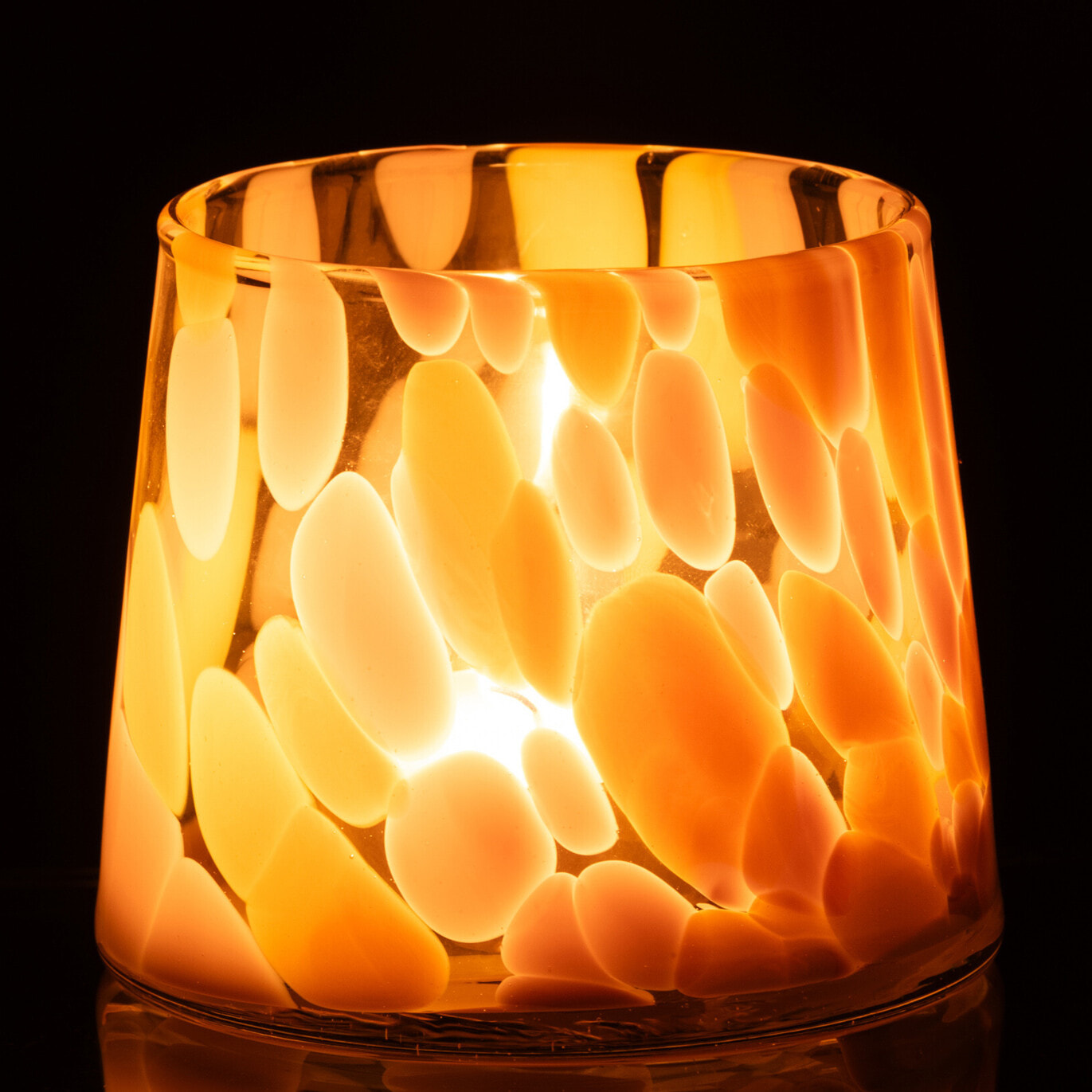J-Line photophore Taches - verre - rose/ocre